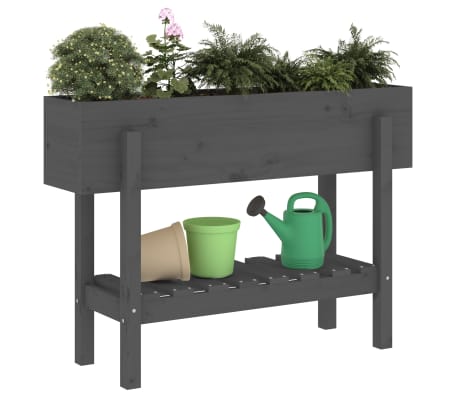 vidaXL Hochbeet Grau 101x30x69 cm Massivholz Kiefer