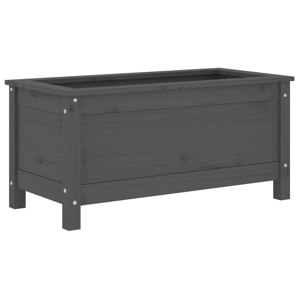 vidaXL Zahradní truhlík šedý 82,5 x 40 x 39 cm masivní borové dřevo