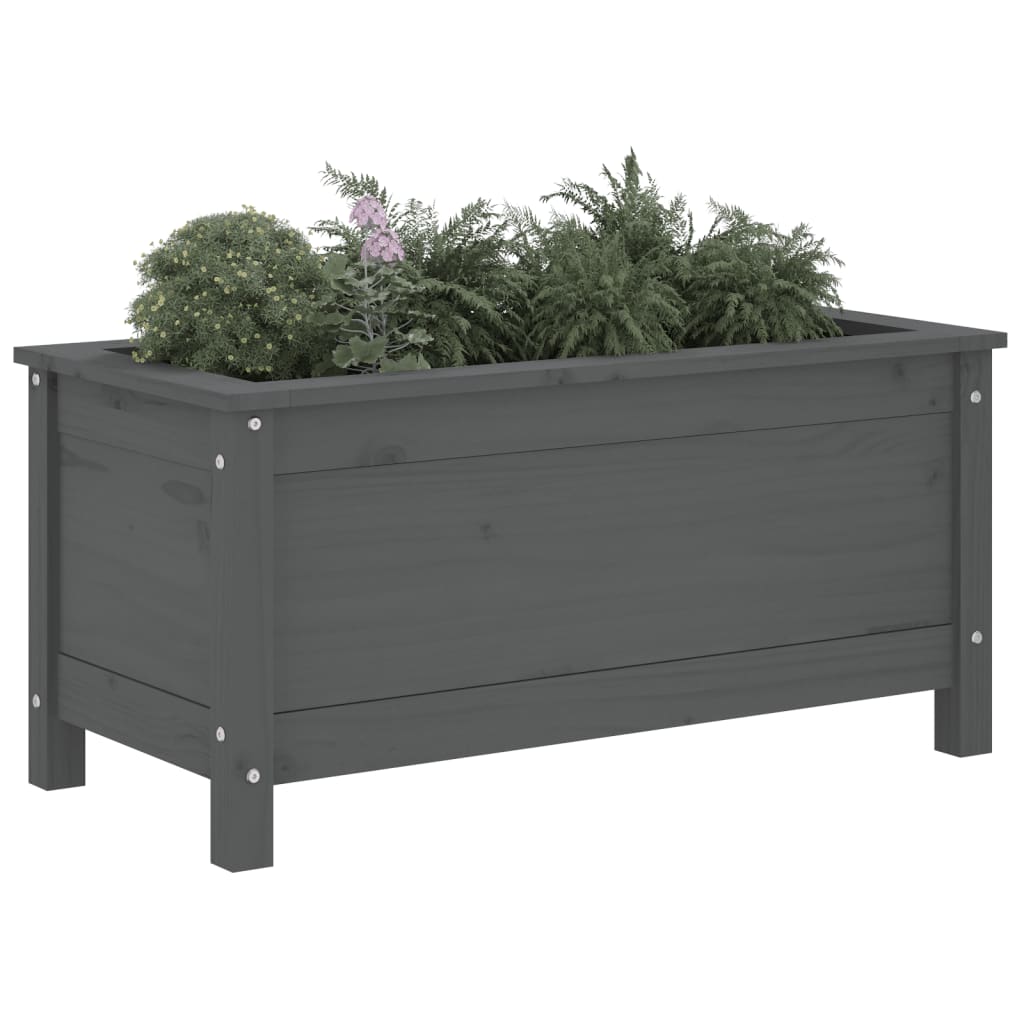 vidaXL Plantenbak 82,5x40x39 cm massief grenenhout grijs afbeelding