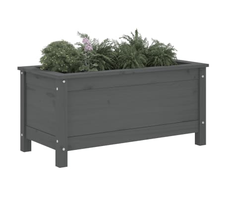 vidaXL Jardini&egrave;re gris 82,5x40x39 cm bois massif de pin