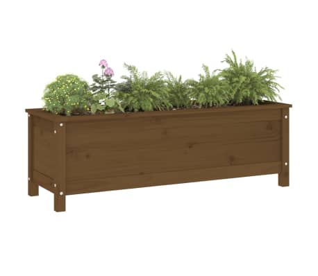 vidaXL Lit sur&eacute;lev&eacute; de jardin brun miel 119,5x40x39 cm bois pin massif