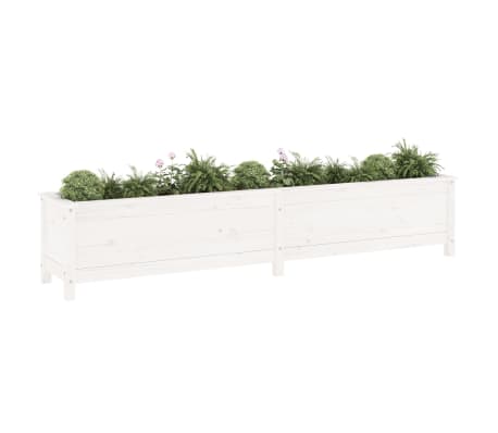 vidaXL Lit sur&eacute;lev&eacute; de jardin blanc 199,5x40x39 cm bois de pin massif