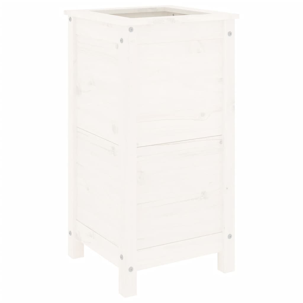 vidaXL Plantenbak 40x40x78 cm massief grenenhout wit