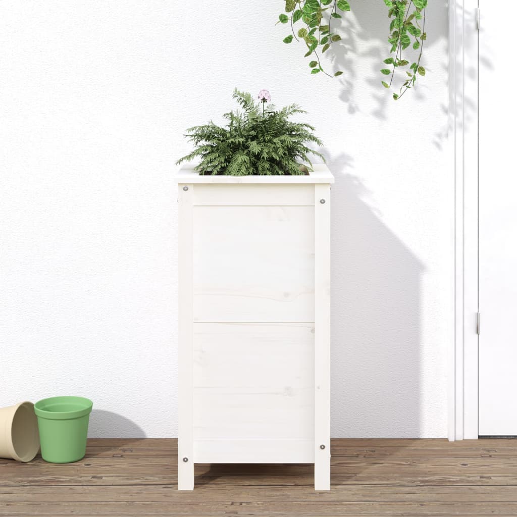 vidaXL plantekasse 40x40x78 cm massivt fyrretræ hvid