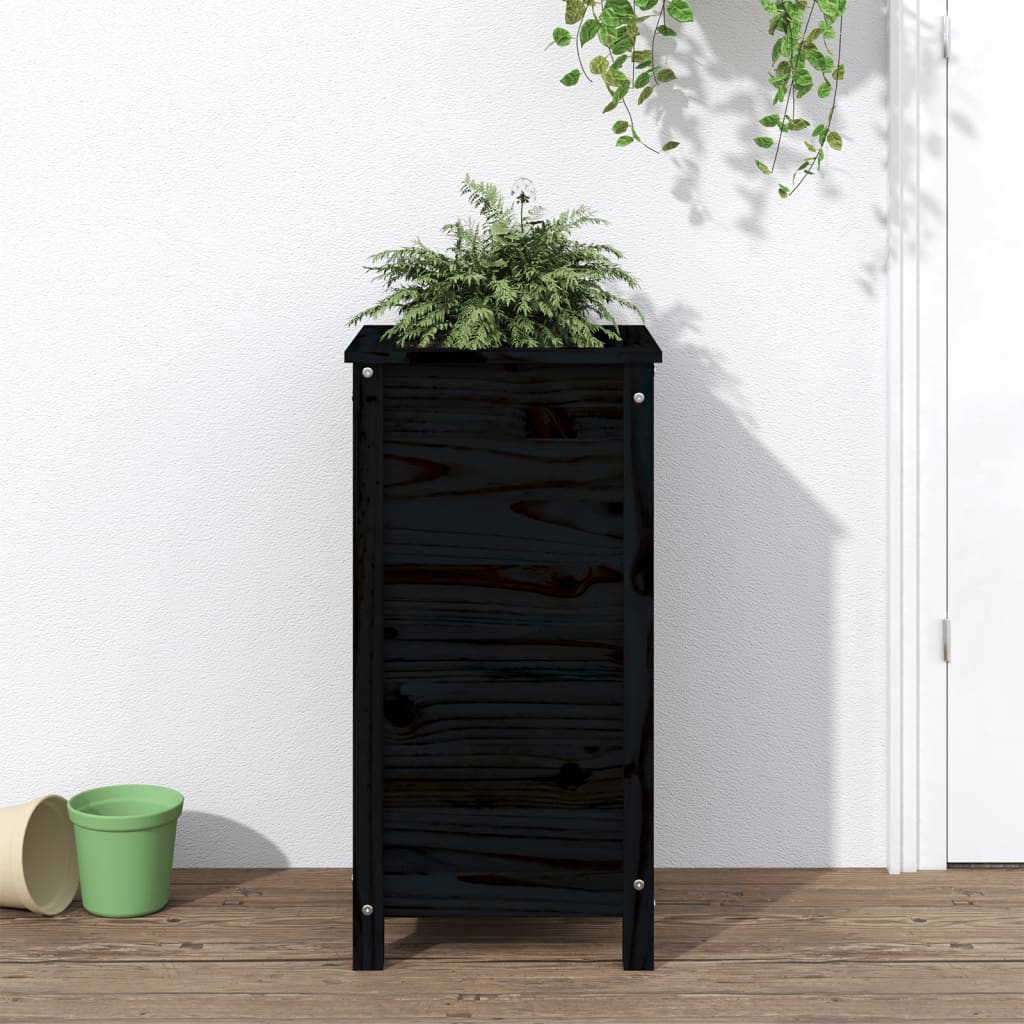 vidaXL plantekasse 40x40x78 cm massivt fyrretræ sort