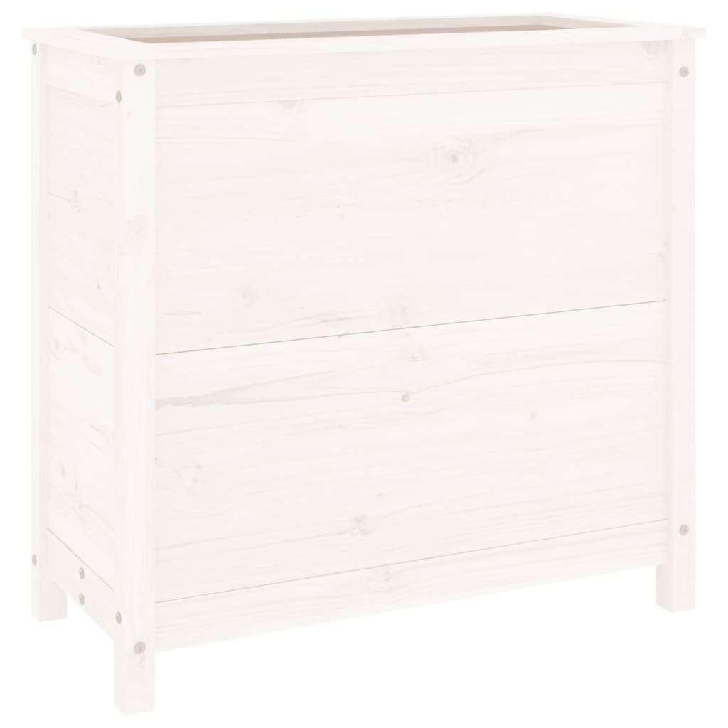 vidaXL Zahradní truhlík bílý 82,5 x 40 x 78 cm masivní borové dřevo