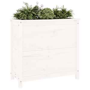 vidaXL Garden Planter White 82.5x40x78 cm Solid Wood Pine
