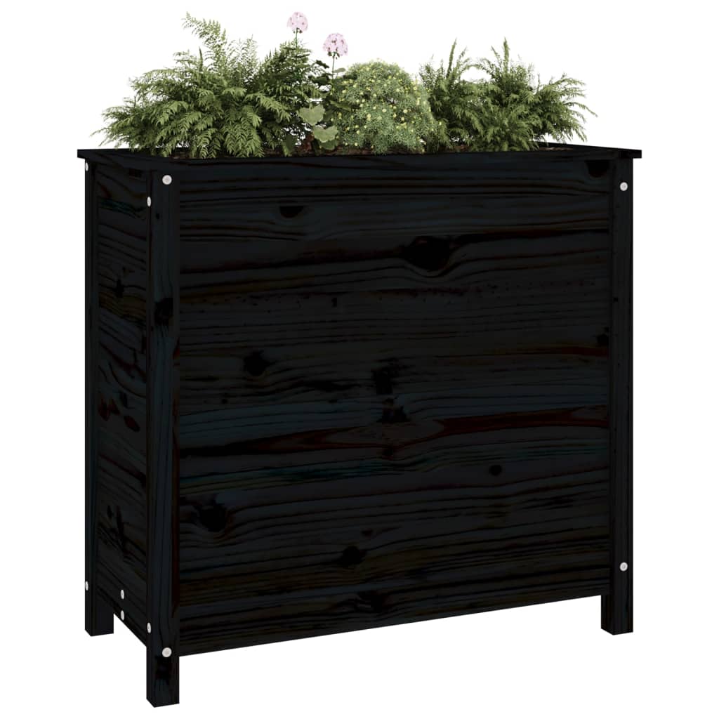 vidaXL Garden Planter Black 82.5x40x78 cm Solid Wood Pine