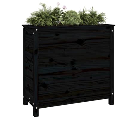 vidaXL Fioriera da Giardino Nera 82,5x40x78 cm Legno Massello di Pino