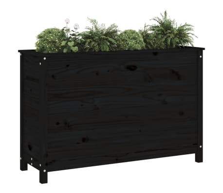 vidaXL h&oslash;jbed 119,5x40x78 cm massivt fyrretr&aelig; sort