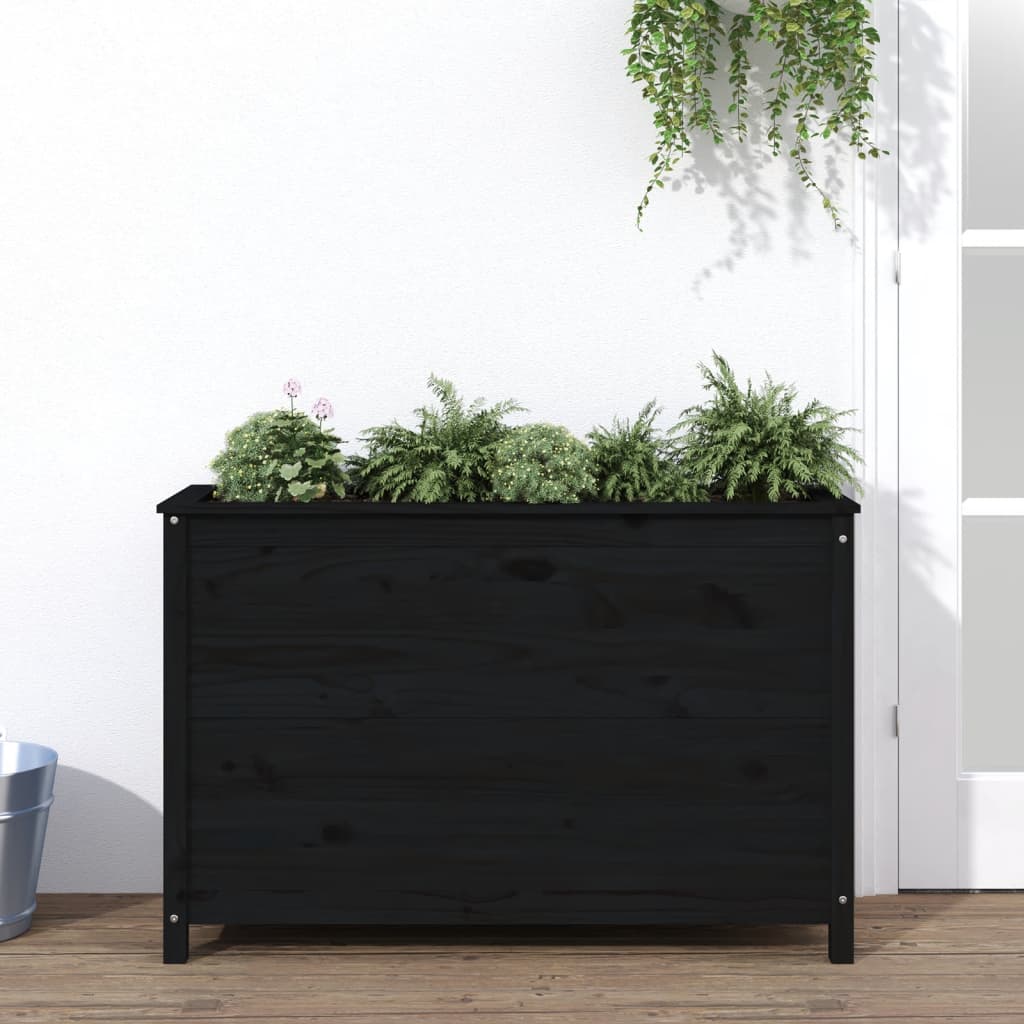 vidaXL Hochbeet Schwarz 119,5x40x78 cm Massivholz Kiefer