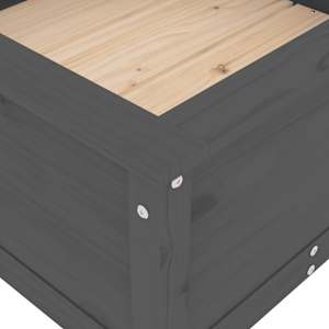 Zahradní truhlík šedý 82,5 x 82,5 x 39 cm masivní borové dřevo - obrázek 7