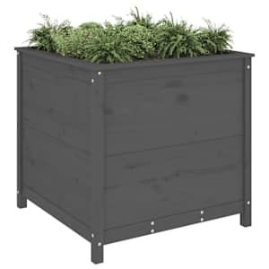 vidaXL Garden Planter Grey 82.5x82.5x78 cm Solid Wood Pine