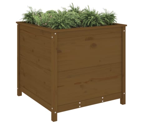 vidaXL Jardinieră grădină, maro miere, 82,5x82,5x78 cm lemn masiv pin
