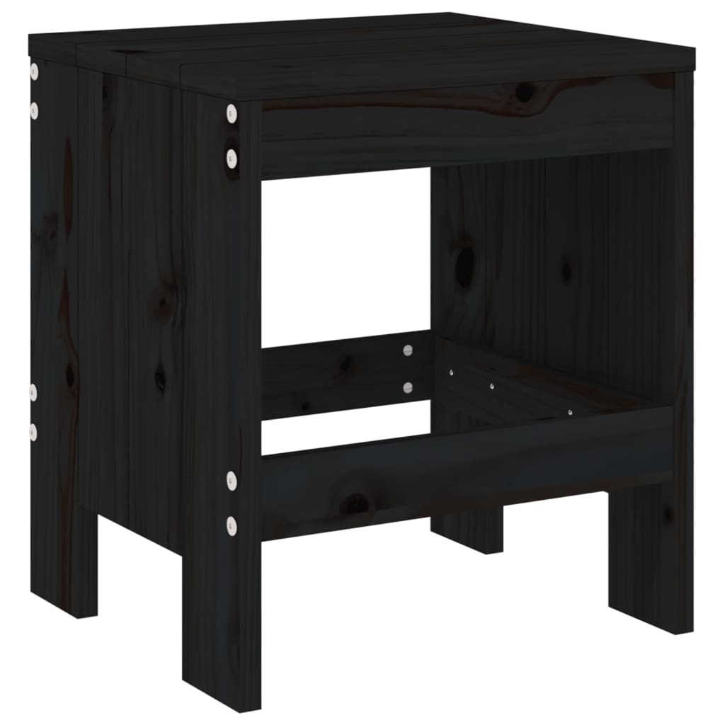 Thumbnail - vidaXL Gartenhocker 2 Stk. Schwarz 40x36x45 cm Massivholz Kiefer