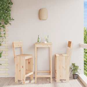 Barski stolček 2 kosa 40x48,5x115,5 cm trdna borovina