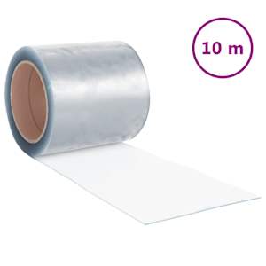 vidaXL uksekardin l&auml;bipaistev 200 mm x 1,6 mm 10 m PVC
