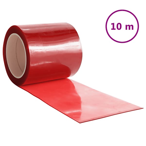 vidaXL uksekardin, punane, 200 mm x 1,6 mm 10 m, PVC