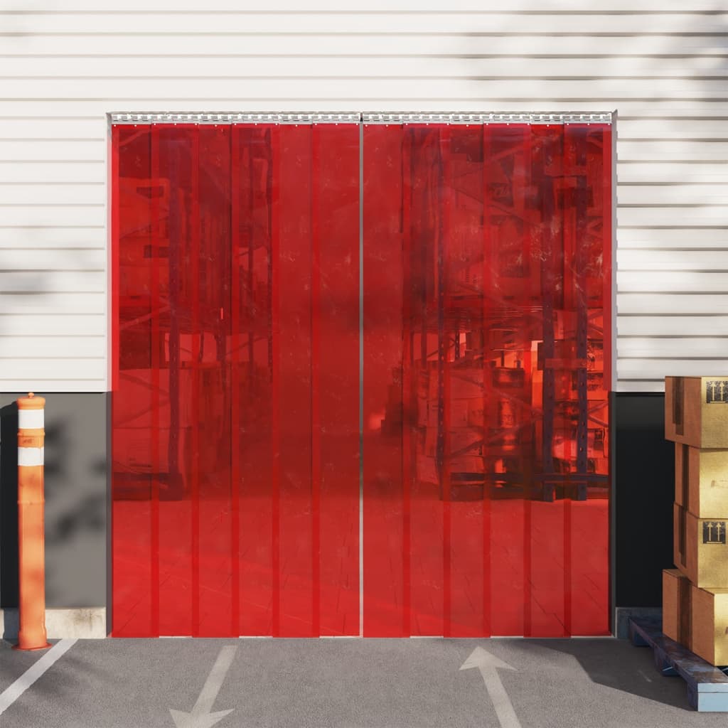 Zavjesa za vrata crvena 200 mm x 1,6 mm 25 m PVC Dom i vrt Naručite namještaj na deko.hr