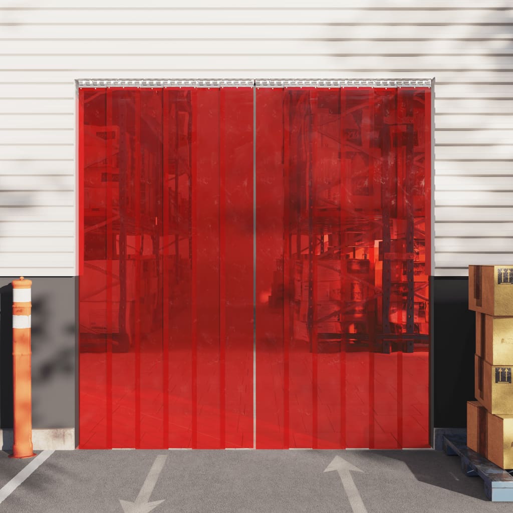 vidaXL Perdea pentru ușă, roșu, 200 mmx1,6 mm 50 m, PVC 200