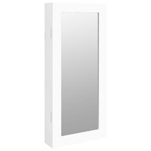 vidaXL seinale kinnitatav peegliga ehetekapp, valge, 30 x 8,5 x 67 cm