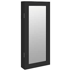 vidaXL seinale kinnitatav peegliga ehetekapp, must, 30 x 8,5 x 67 cm