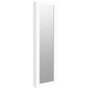 vidaXL seinale kinnitatav peegliga ehetekapp, valge, 30 x 8,5 x 106 cm