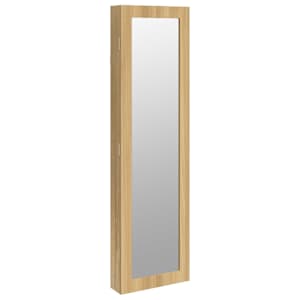 vidaXL seinale kinnitatav peegliga ehetekapp, 30 x 8,5 x 106 cm