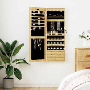 Omarica za nakit z ogledalom stenska 37,5x10x106 cm