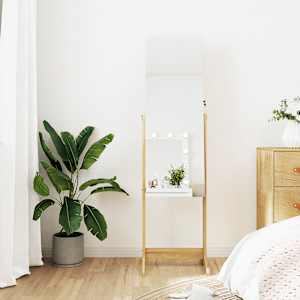 vidaXL Dulap de bijuterii cu oglindă independent, 42x38x152 cm