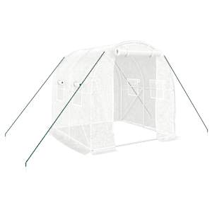 vidaXL kasvuhoone terasraamiga, valge, 4 m&sup2;, 2x2x2 m