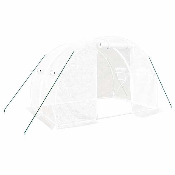 vidaXL kasvuhoone terasraamiga, valge, 6 m&sup2;, 3x2x2 m