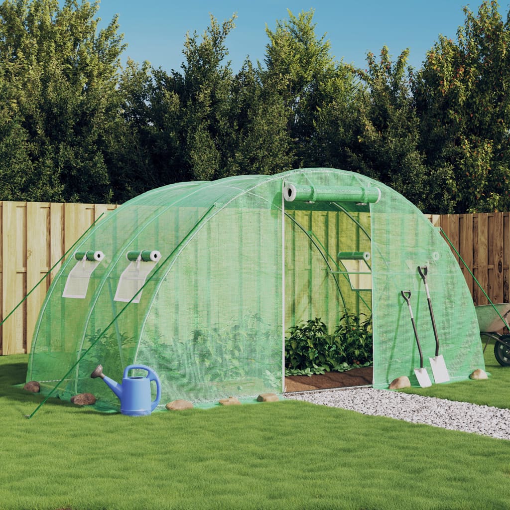 vidaXL Serre avec cadre en acier vert 8 m² 4x2x2 m