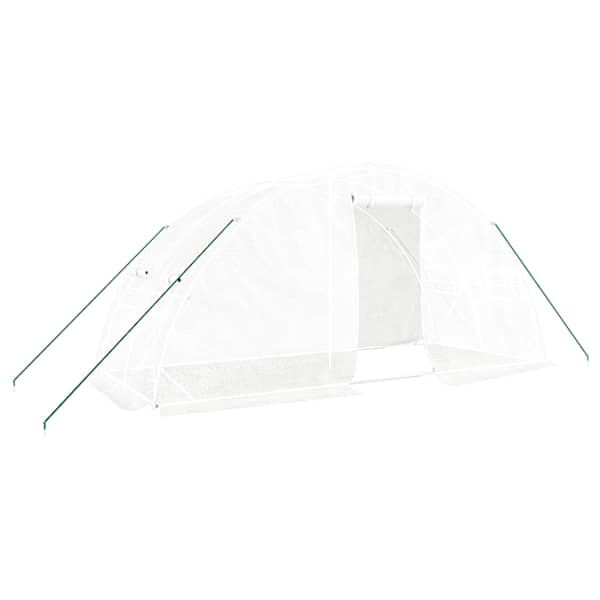 vidaXL kasvuhoone terasraamiga, valge, 10 m&sup2;, 5x2x2,3 m