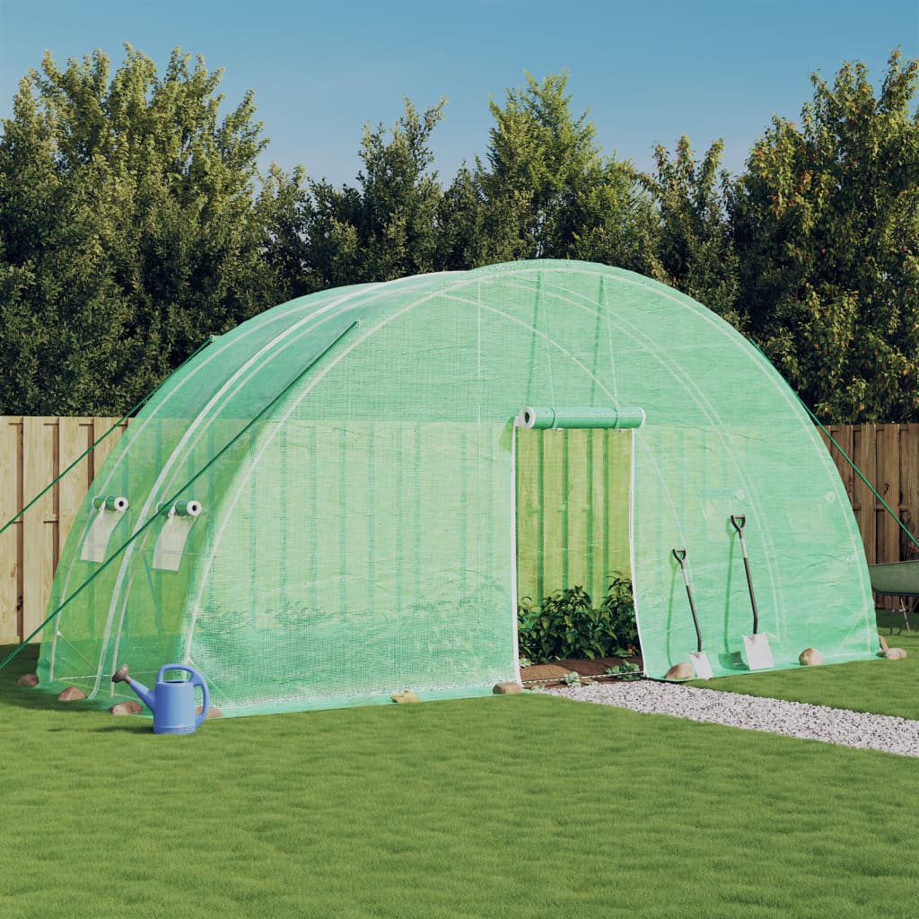 vidaXL Seră cu cadru din oțel, verde, 12 m², 6x2x2,85 m