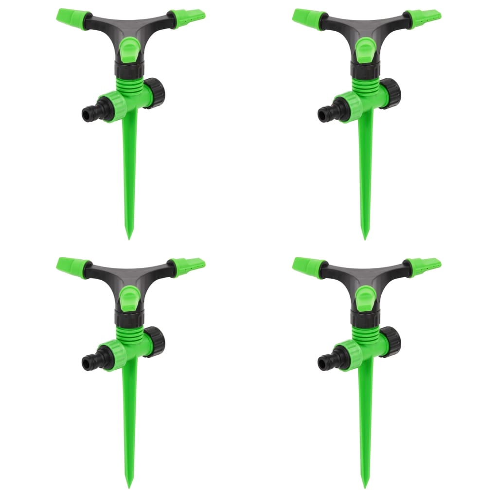 Arroseurs rotatifs 4 pcs vert et noir 16x13,5x25,5 cm ABS et PP