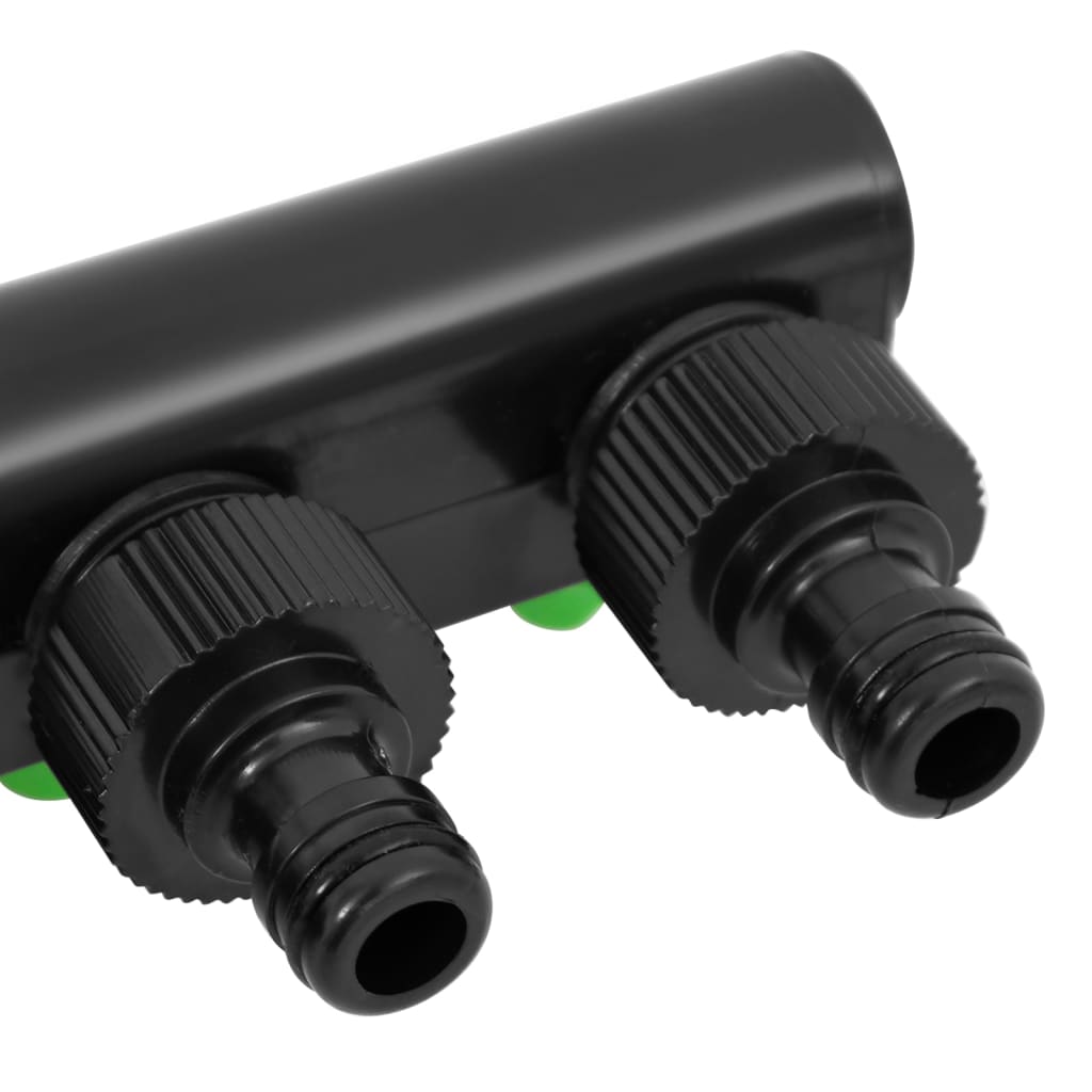  4-cestný kohútikový adaptér zeleno-čierny 19,5x6x11 cm ABS a PP