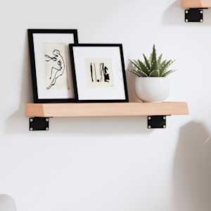 Stenska polica 40x10x4 cm neobdelana trdna hrastovina