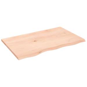 Nástěnná police 80 x 50 x 2 cm neošetřené masivní dubové dřevo - obrázek 2