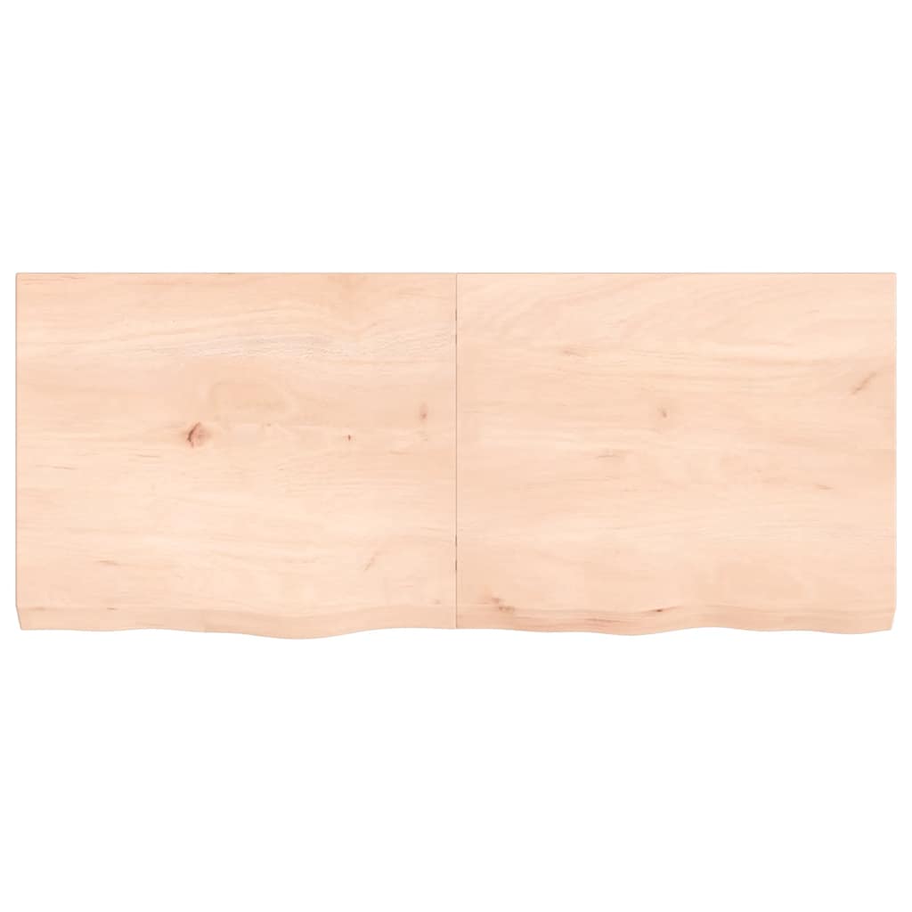 vidaXL Wandschap 120x50x(2-6) cm onbehandeld massief eikenhout afbeelding