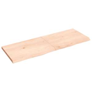 Nástěnná police 140x50x(2-4) cm neošetřené masivní dubové dřevo - obrázek 1