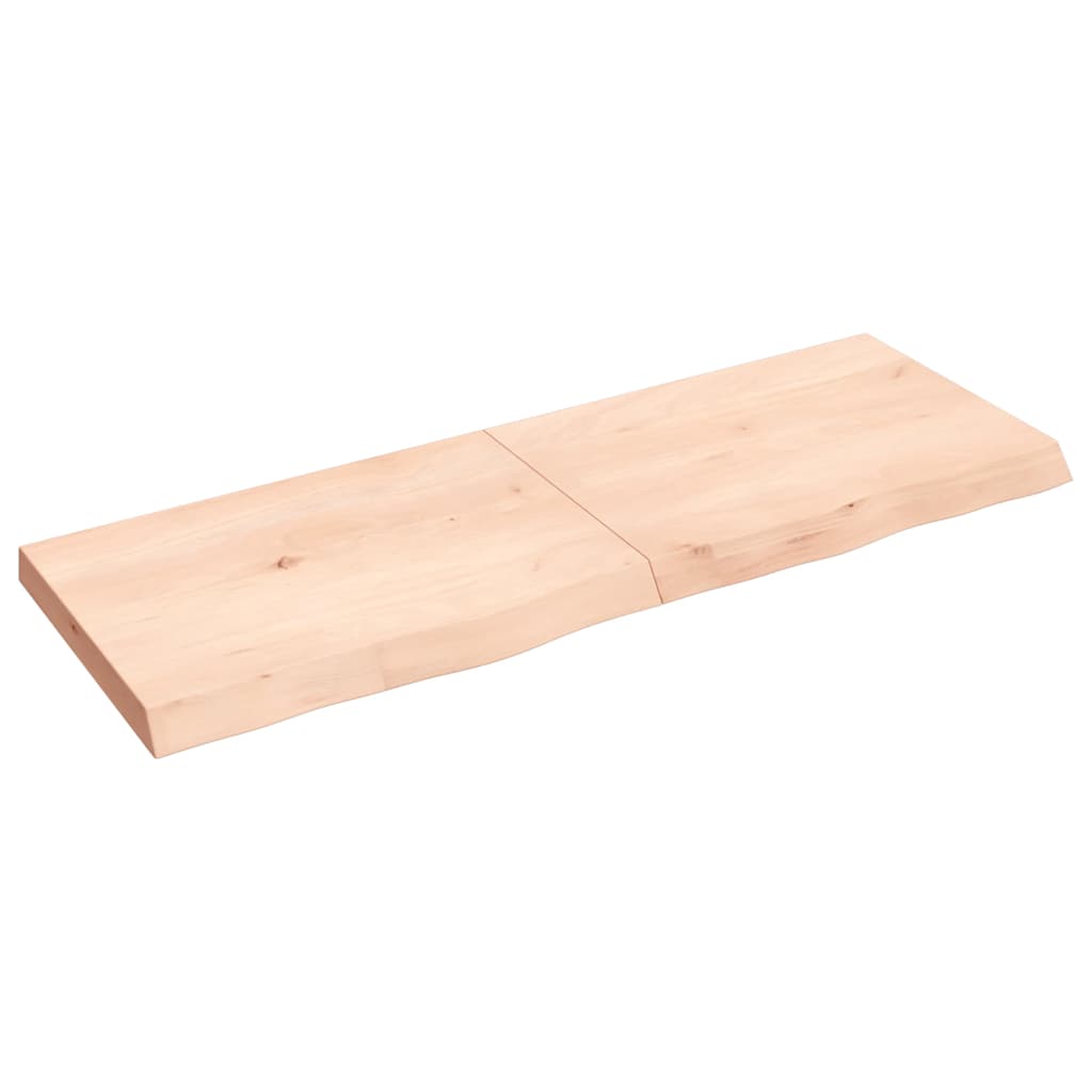 vidaXL Nástěnná police 140x50x(2-6) cm neošetřené masivní dubové dřevo