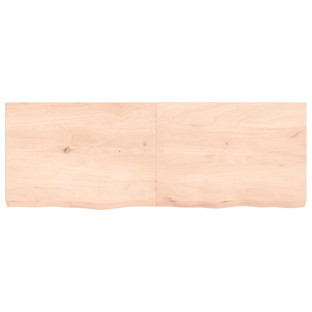 vidaXL Wandschap 140x50x(2-6) cm onbehandeld massief eikenhout afbeelding