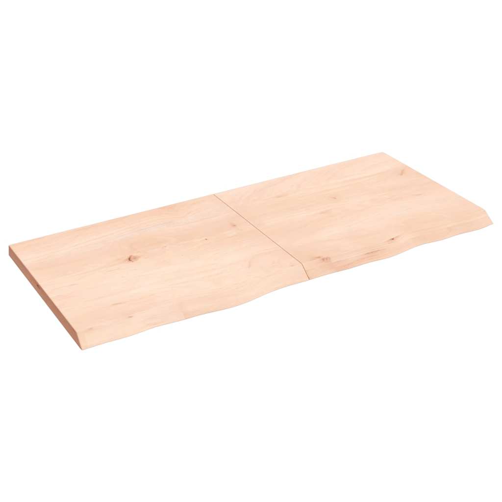 vidaXL Nástěnná police 140x60x(2-4) cm neošetřené masivní dubové dřevo