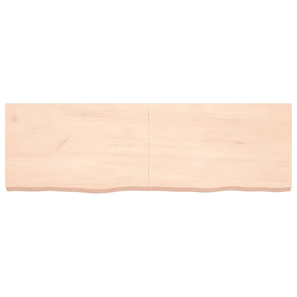vidaXL Wandschap 160x50x(2-6) cm onbehandeld massief eikenhout afbeelding