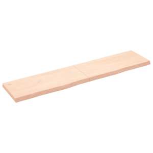 Nástěnná police 180x40x(2-6) cm neošetřené masivní dubové dřevo - obrázek 1