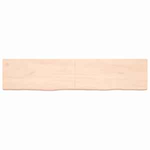 Nástěnná police 180x40x(2-6) cm neošetřené masivní dubové dřevo - obrázek 3