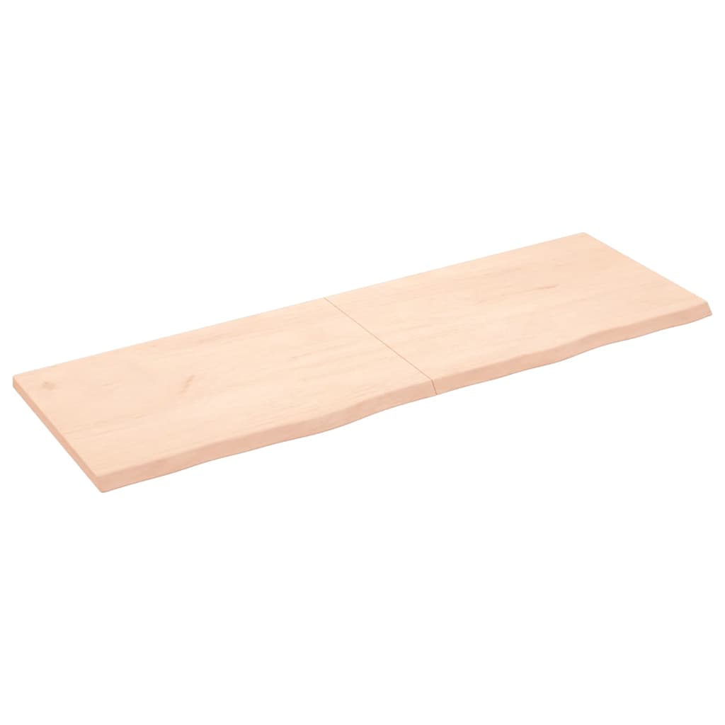 vidaXL Nástěnná police 180x60x(2-4) cm neošetřené masivní dubové dřevo