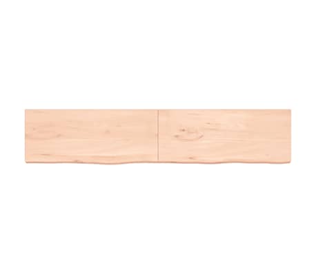 vidaXL Estante de pared madera maciza roble sin tratar 200x40x(2-4) cm