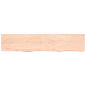 vidaXL Estante de pared madera maciza roble sin tratar 200x40x(2-4) cm